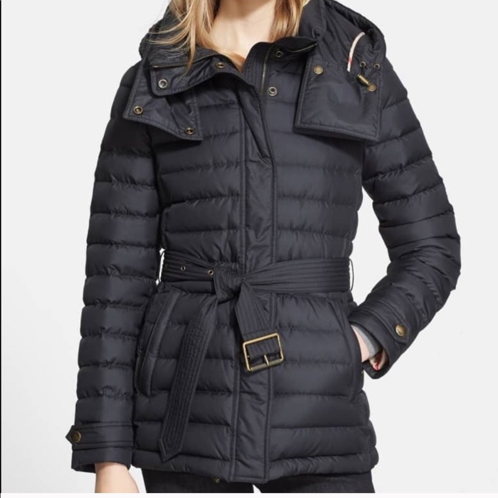 Burberry Brit Black Down Hooded Puffer Coat - M